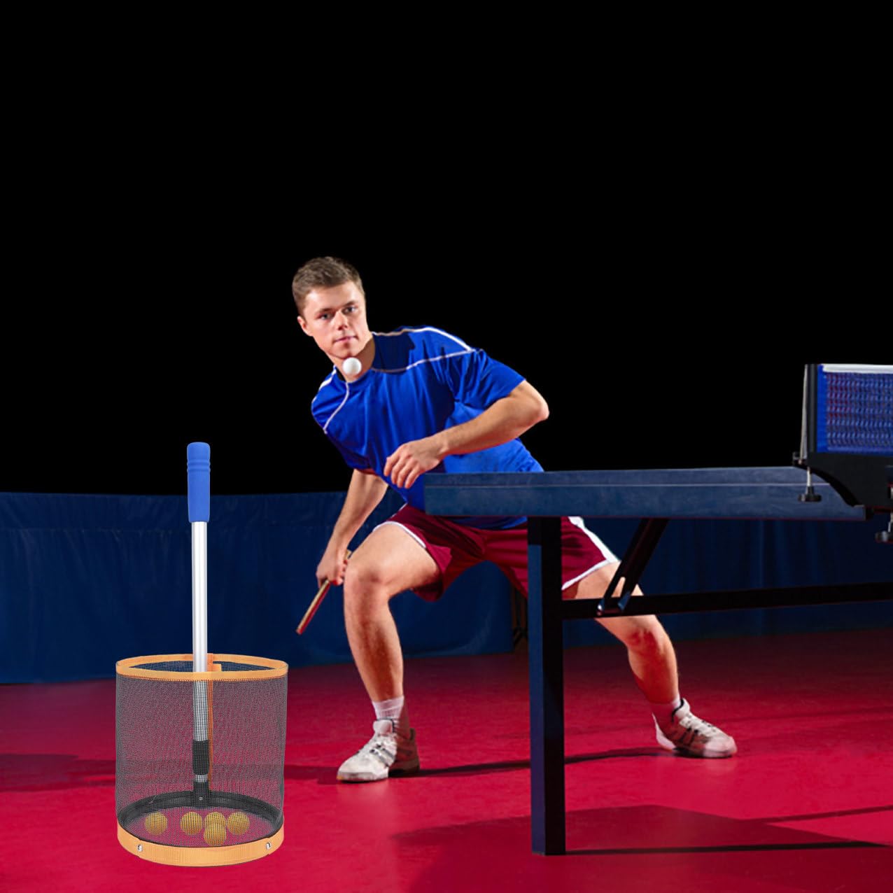 Kisangel Kugelpflücker Tonabnehmerröhre Für Tennis Pongbälle Pong-Picker Baseball-vitrine Tennisschläger Tennisballmaschine Tischtennis Picker Tennisbälle Masse Metall Orange