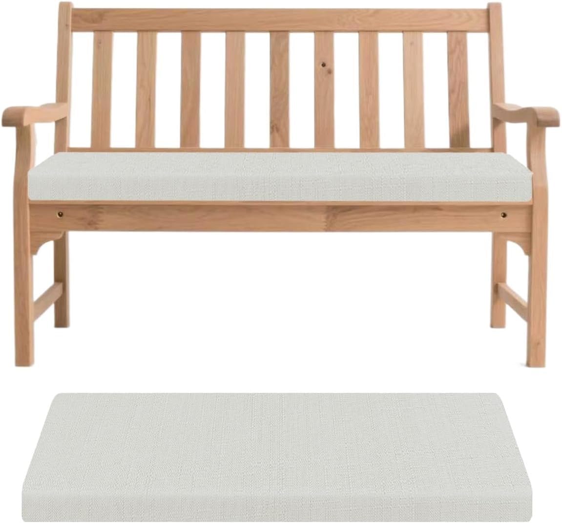 Coussin de banc d'extérieur blanc 200x30x5 cm antidérapant Cush