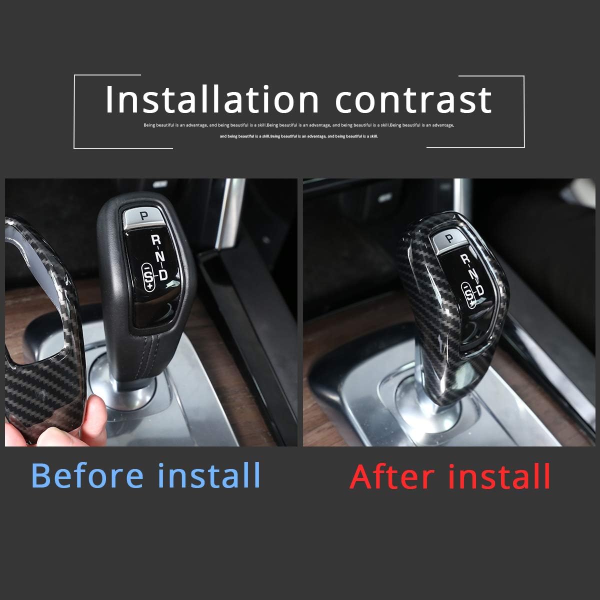 Car Accessories Carbon Fiber for Land Rover Range Rover Sport 2018-2019 ABS Plastic Gear Shift Head Cover Trim