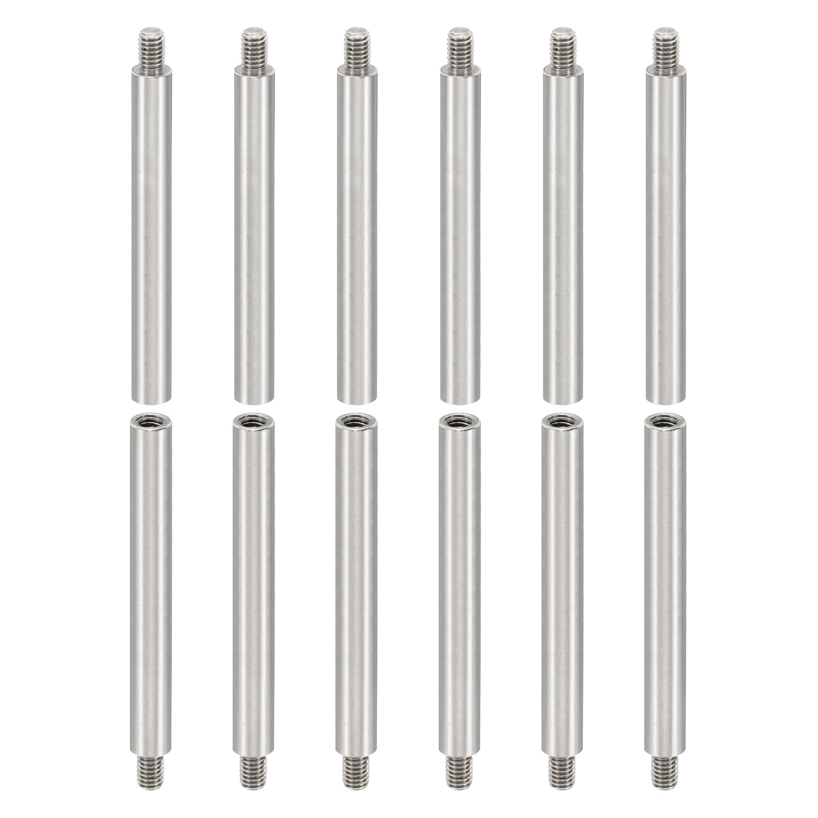 PATIKIL 12pcs M4 Standoffs, M4 50+6mm Spacer Standoffs Steel Threaded Standoffs Screws Kit 4mm ID 6mm OD Metric Male Female Thread Adapters for