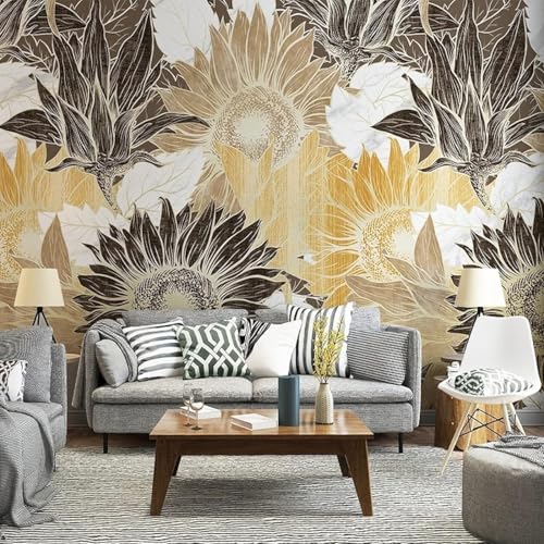 Plante fleur de tournesol papier peint mural 3D multi-taille chic