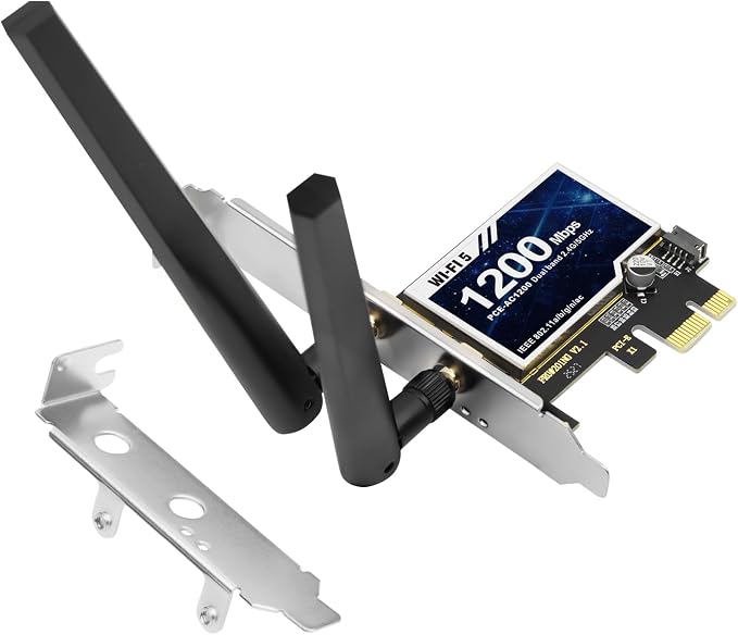 Tarjeta WiFi PCIe AC1200 con Bluetooth 5.1 para PC miniatura 8