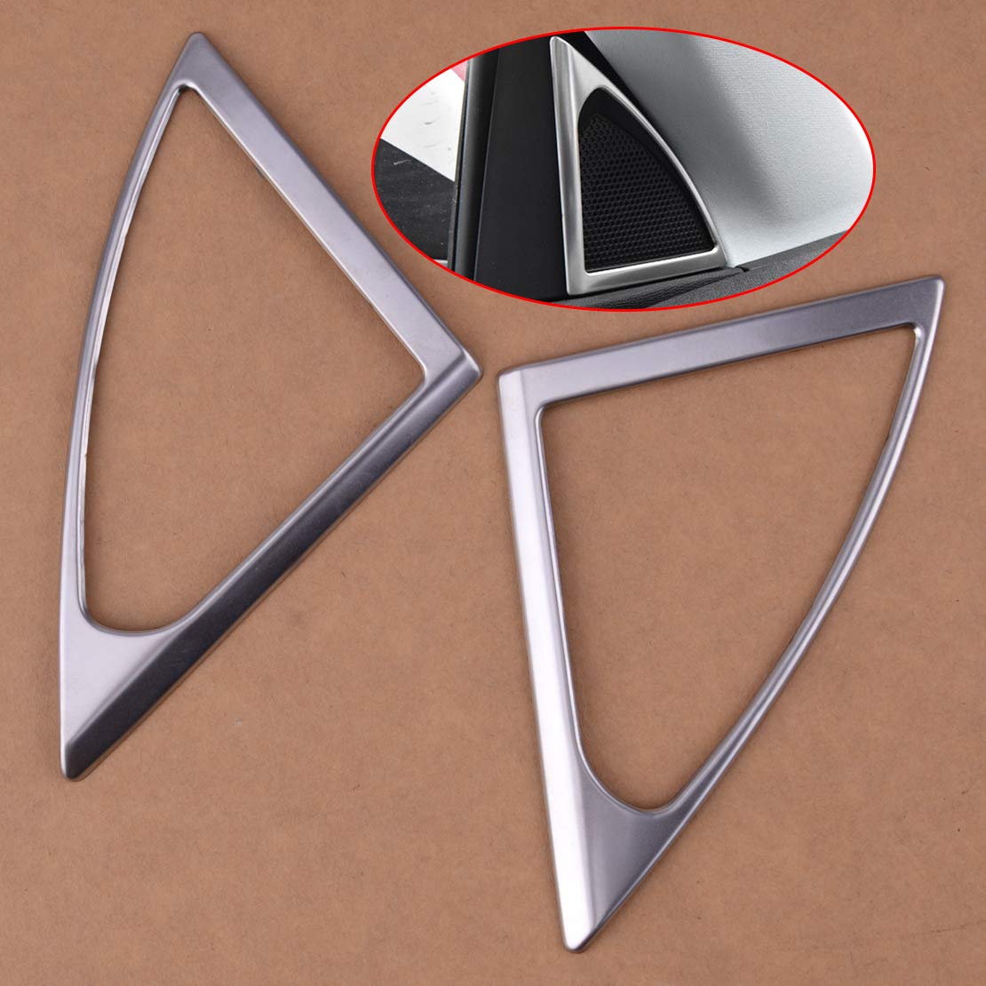 1 Pair A Pillar Car Interior Door Stereo Speaker Cover Trim Ring Matte Silver Fit for Peugeot 5008 3008 GT 2017 2018