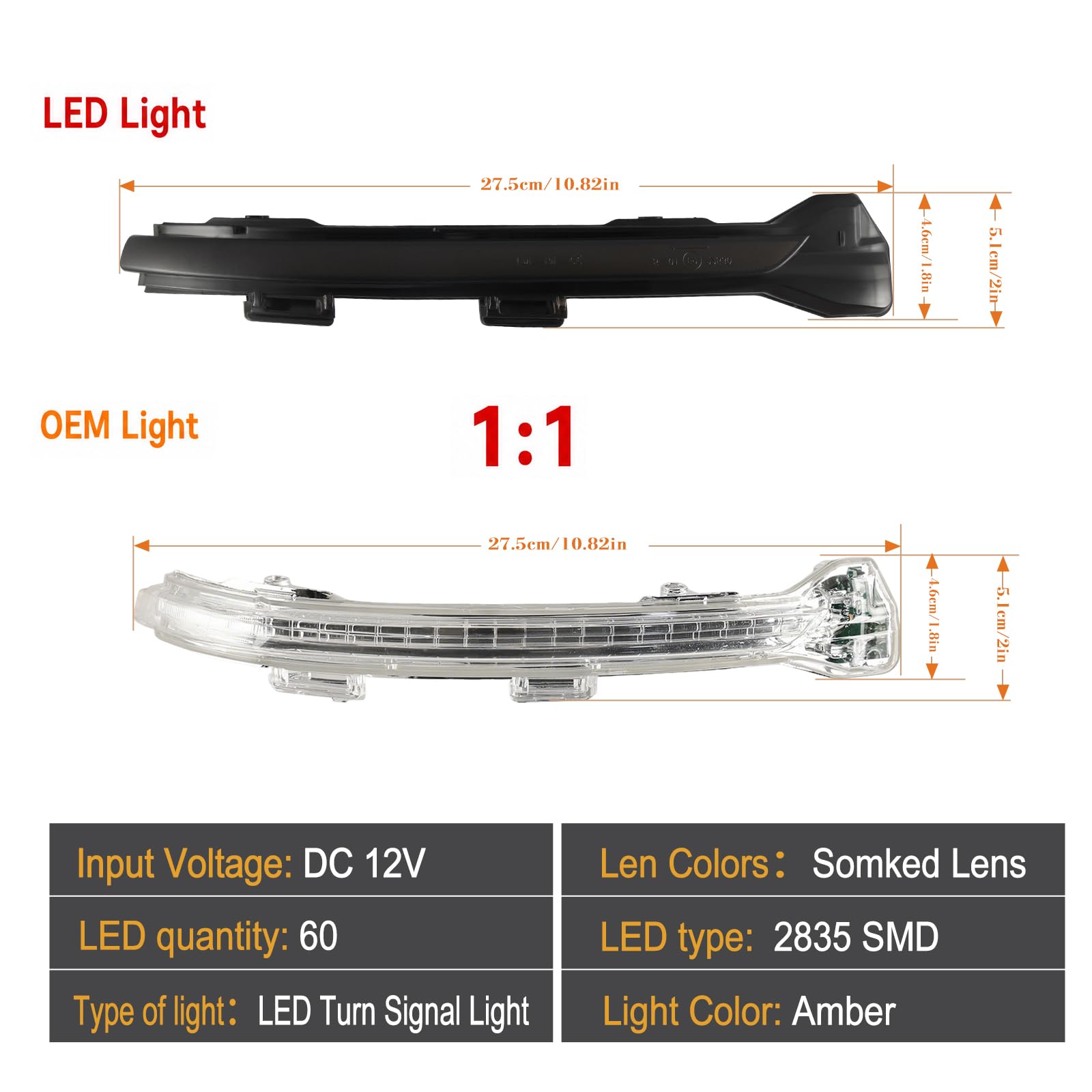 LED Spiegelblinker für VW E-Golf Golf 7 Limousine ariant Golf | 2 Stück LED Blinker mit Canbus Fehlerfrei, Schwarz