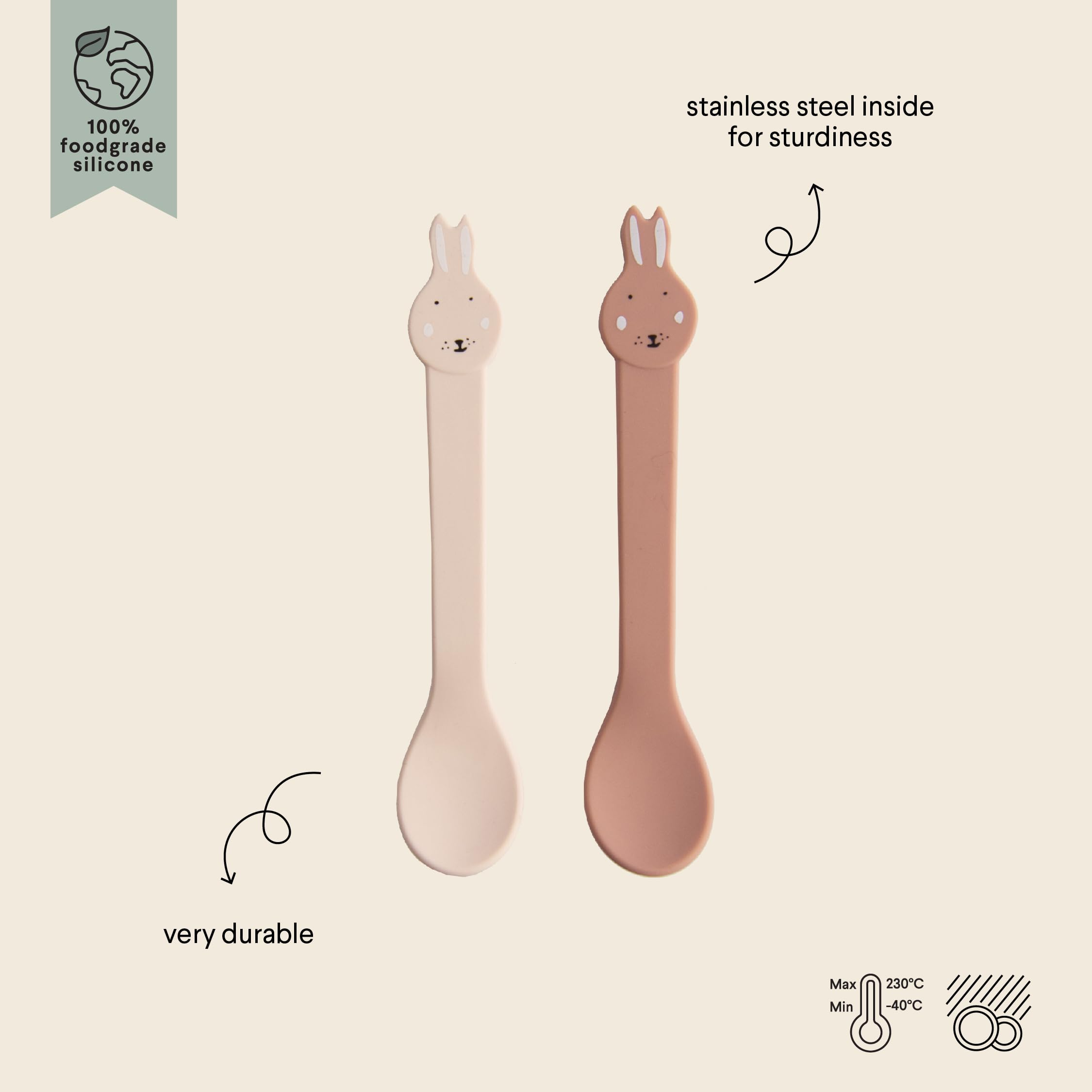 Lot de 2 cuillères en silicone Mrs. Rabbit - Trixie