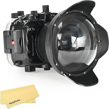 SeaFrogs A7II Pro 40M/130FT Underwater Camera Housing Case w/ 6 inch Wide Angle Lens Kit Waterproof Housing for Sony A7 II A7R II A7S II 28-70mm, 16-35 F2.8 GM, 16-35 F4