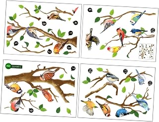 VOSAREA 1 Conjunto De Adesivos De Parede Adesivos De Parede Para Crianças Pássaros Decalques De Parede Autoadesivos Decalque De Parede Removível Ornamento Decalque De Desenhos Animados