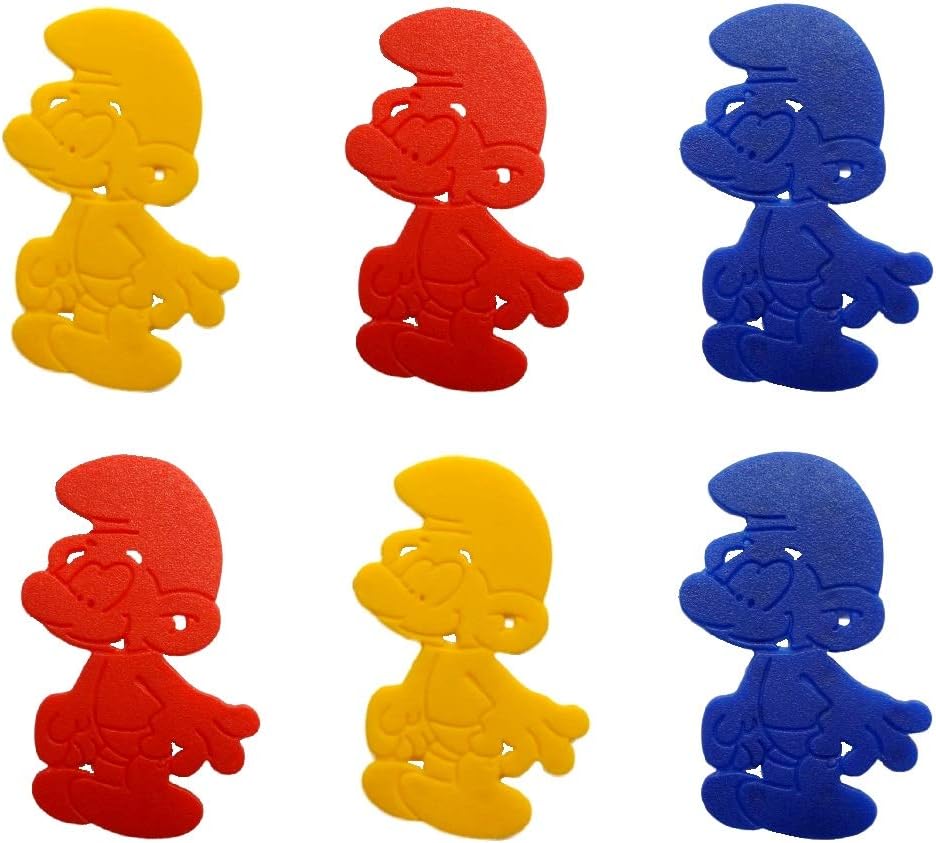 OBI Deco-Line Dekoline Peggy Smurf Multicolor Bath or Shower Safety Insert 6 Piece Set