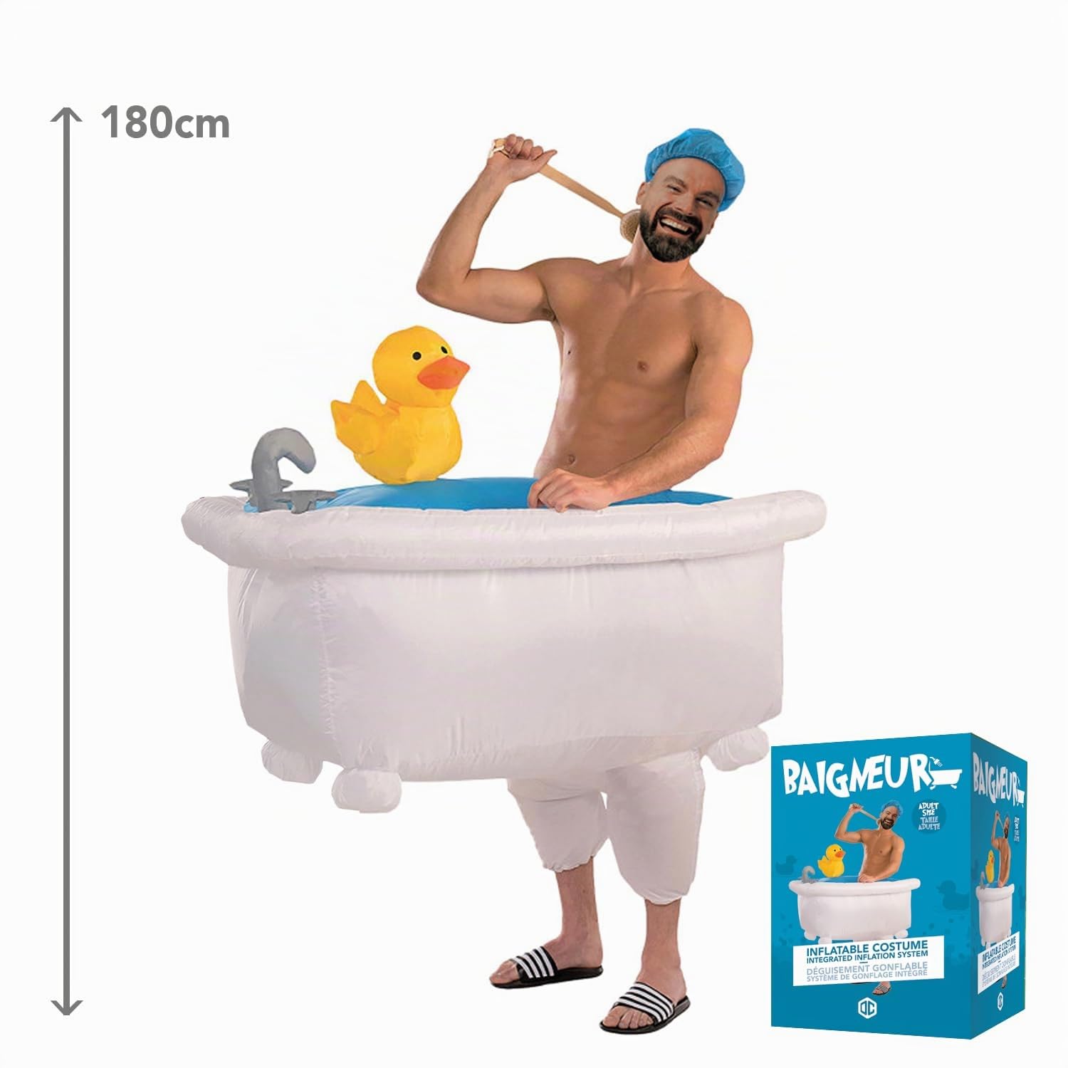 AirSuit®Costume da bagno gonfiabile Costume da vasca | Costume stravagante | Qualità Premium| Dimensione adulta 160 a 190cm| Poliestere |Confortevole | Resistente| Sistema di gonfiaggio| OriginalCup®