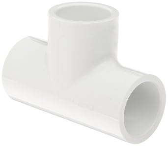 تركيب أنابيب PVC من GF Piping Systems، تي شيرت، جدول 40، أبيض، مقبس انزلاقي مقاس 2-1/2 بوصة