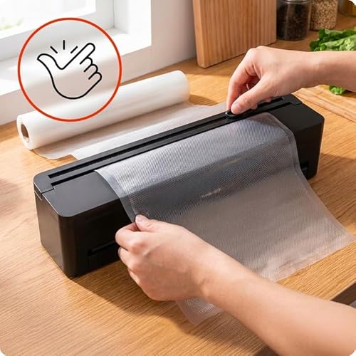 huslog Vakuumierer 110W Automatische Vakuumiermaschine mit 32 cm Doppel-Schweißnaht, Folienschneider & Rollenfach, für Beutel und Behälter, Dry/Moist/Pulse, LED-Display, Sous Vide & Marinierfunktion