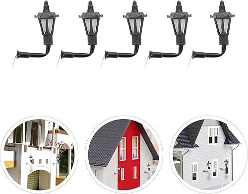 Miniatura 9 de EXCEART Lámpara de pared en miniatura para casa de muñecas, lámpara de pared LED en miniatura vintage, modelo de casa de muñecas (tamaño A)