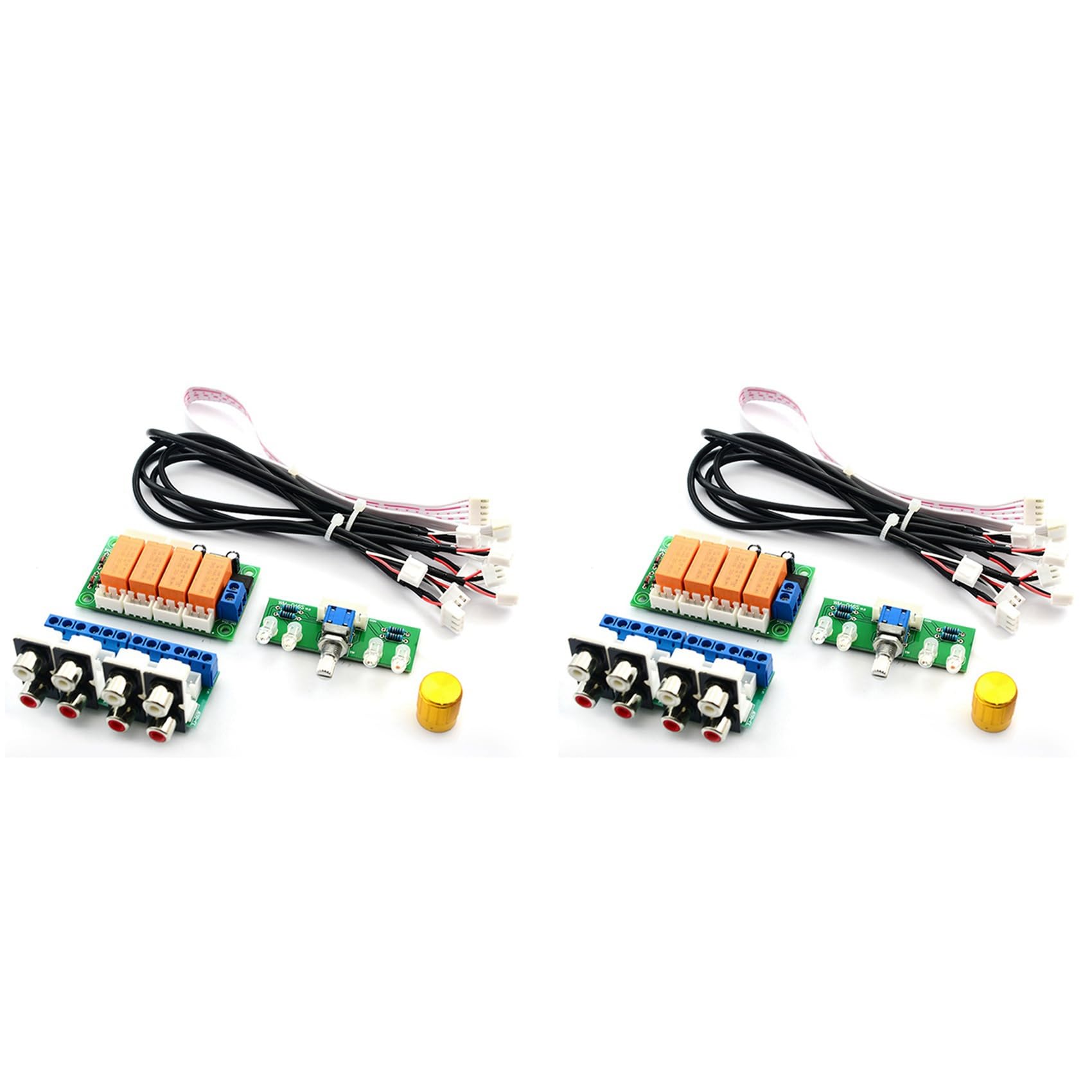 Relé de audio de 4 vías con interruptor rotatorio para selección de señal de sonido 6