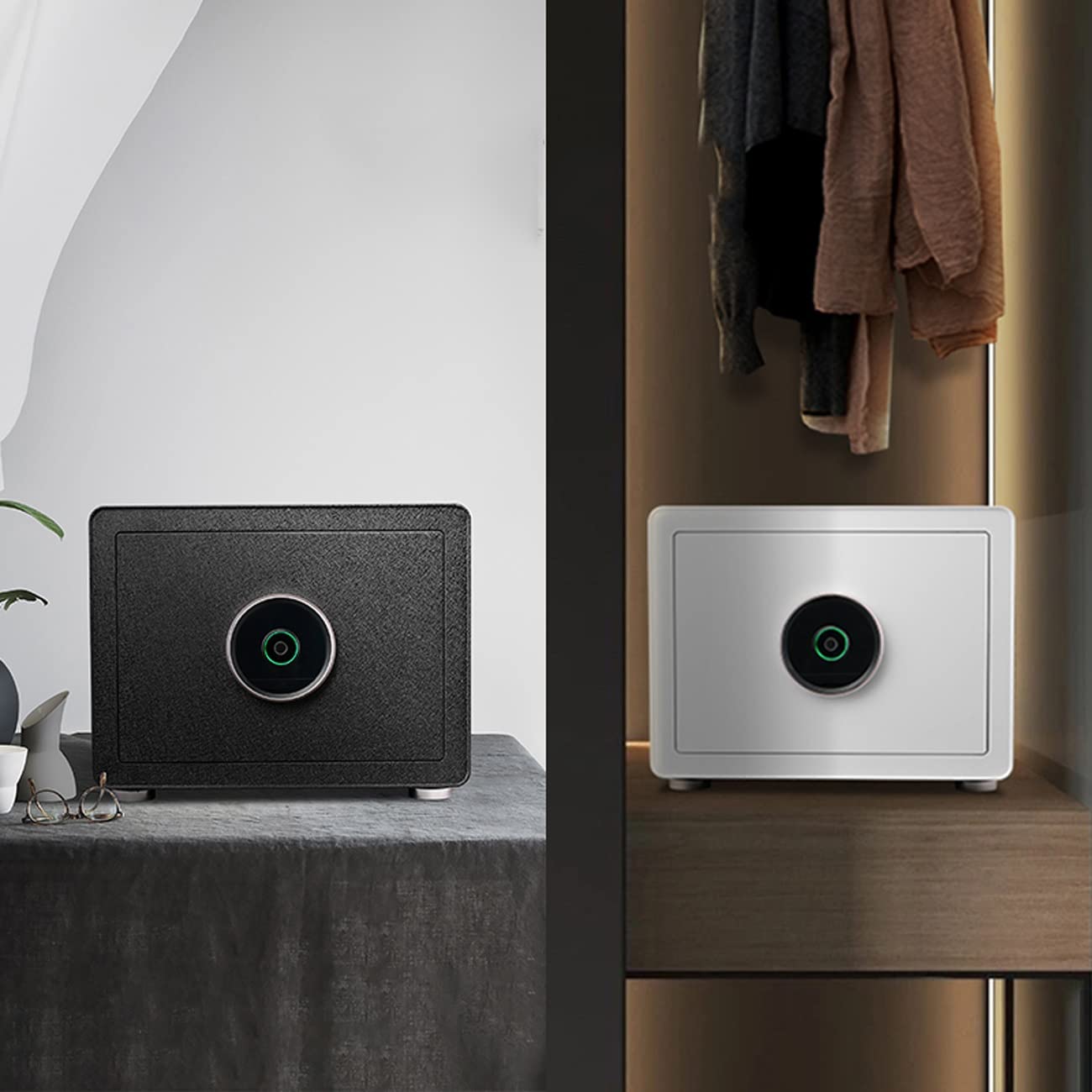 Cassetta di sicurezza, piccola cassaforte antifurto per uso domestico, cassaforte di sicurezza con impronte digitali, protezione di denaro, documenti, gioielli, oggetti di valore per hotel, casa, uff