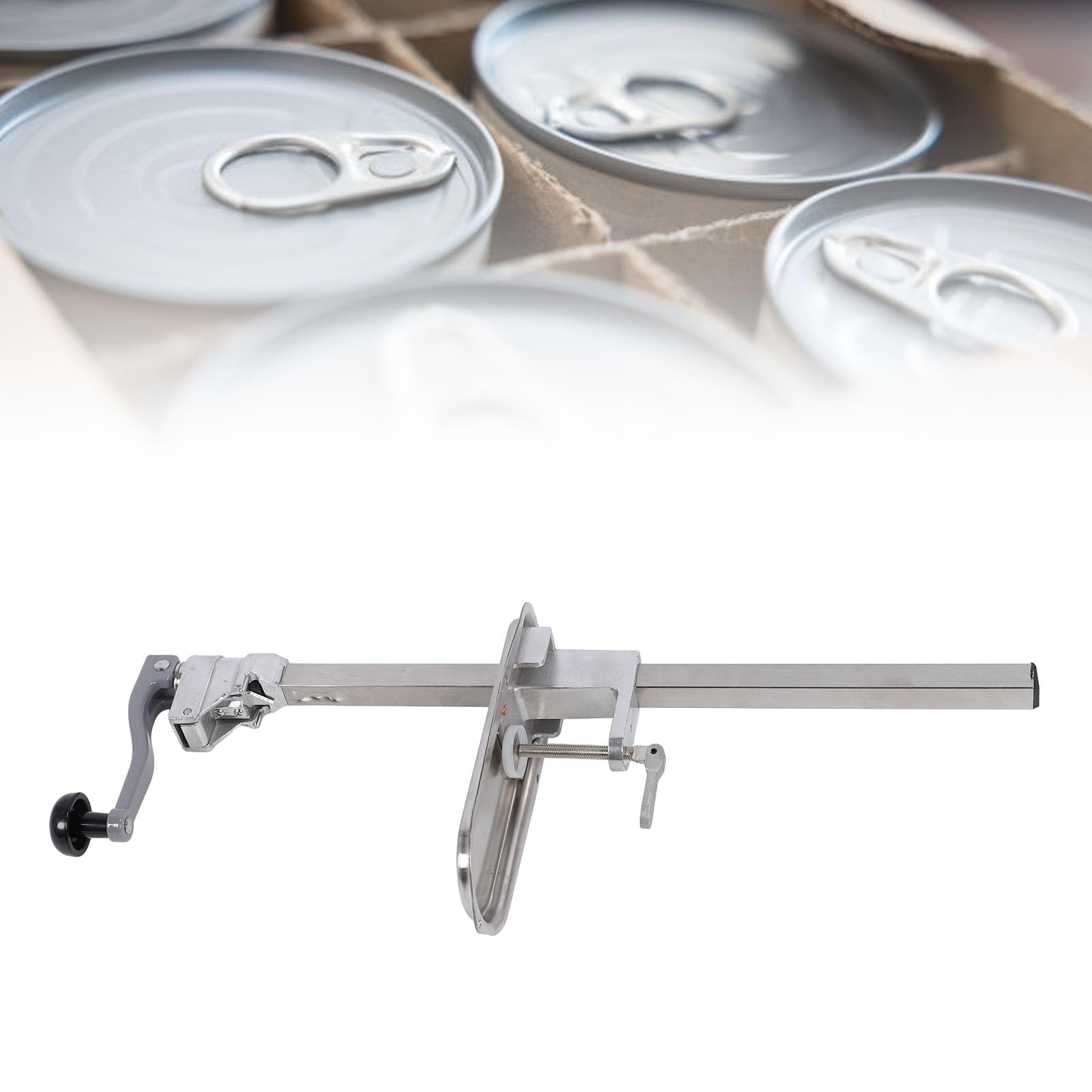 Kommerzieller Dosenöffner, Manueller Dosenöffner, Robuster Dosenöffner aus Edelstahl, Verstellbares Öffnungswerkzeug für 25,4 Cm Große Dosen, Ausgestattet mit Scharfen Klingen,