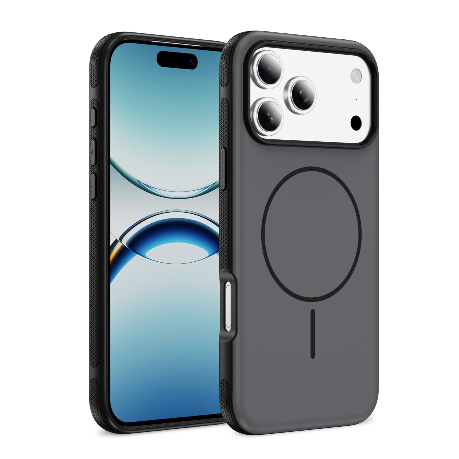 Magnetisch Hülle für iPhone 17 Pro Max/17 Pro/17 Air/17, Dünne Gefrostet rutschfeste Schutzhülle Unterstützt Drahtlose Aufladung Handyhülle,Schwarz,17 Pro