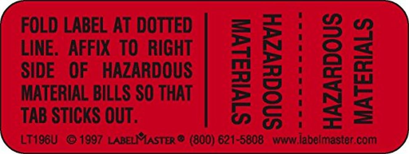LABELMASTERLT196U Hazmat Shipping Paper Tab (Pack of 500)