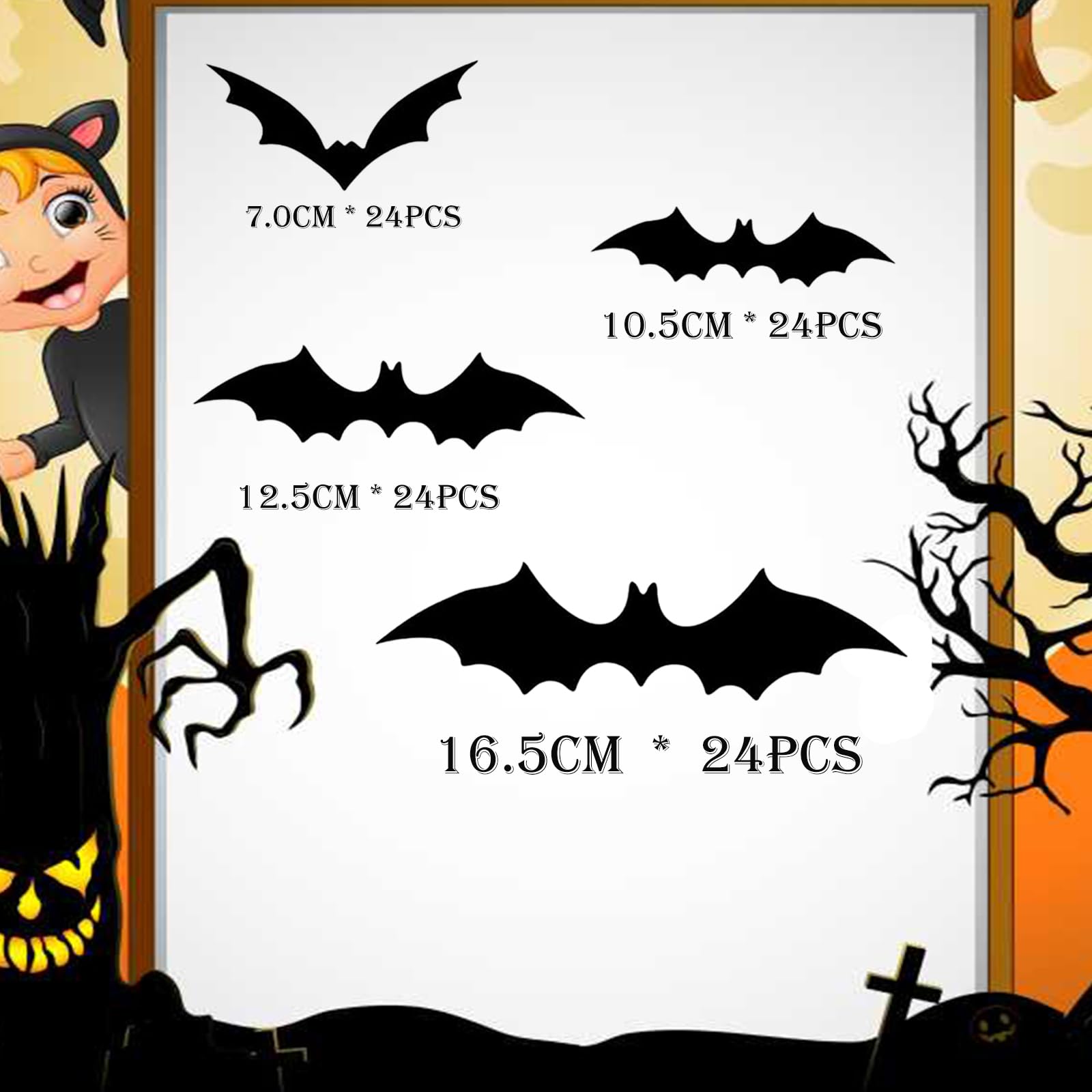 96pcs Halloween Decorations Bats,Black PVC Bats 3D Wall Sticker DIY 3D Halloween Party,Halloween Scary for Home Window Room Scary Halloween Sticker Party Supplies - Image 2