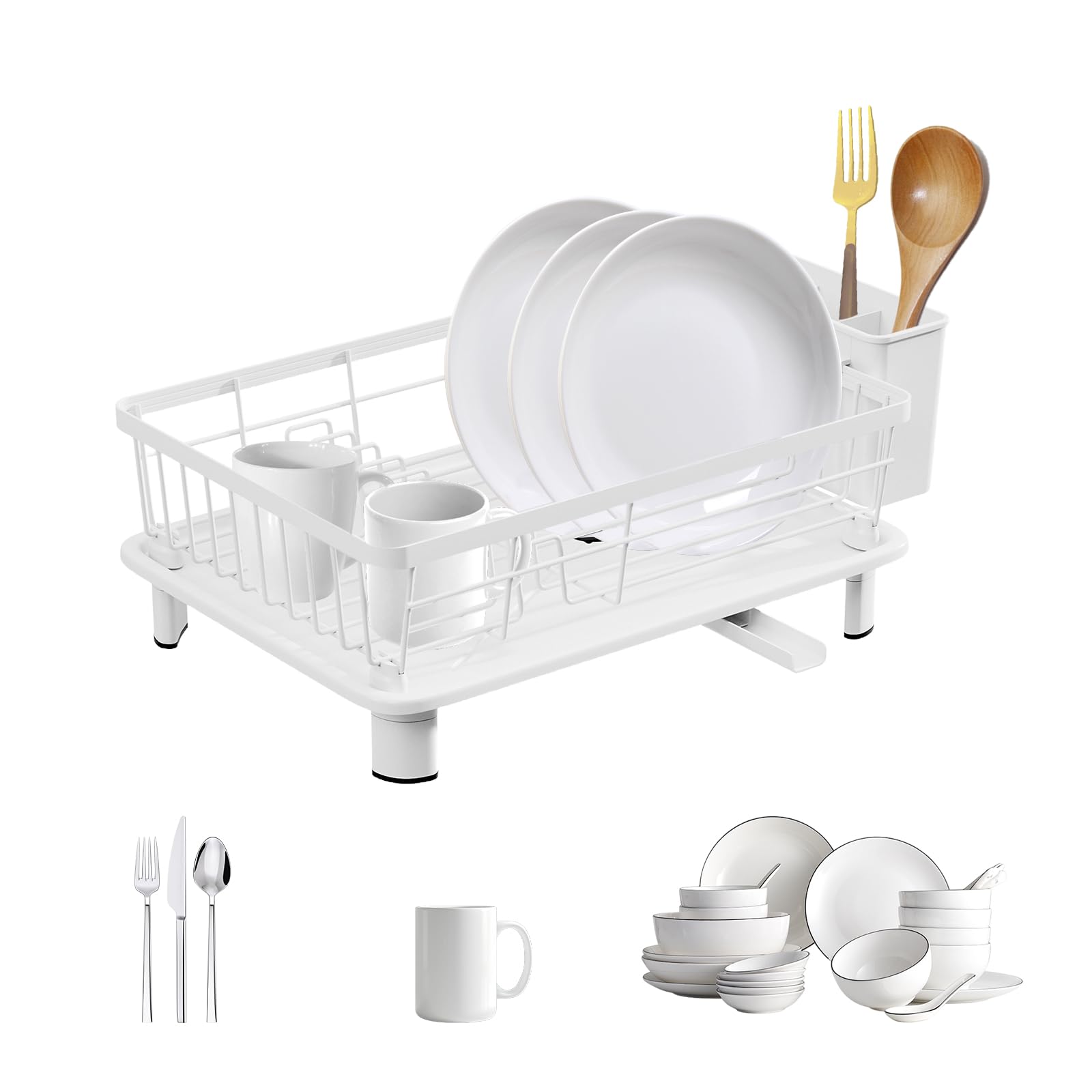 Eidoct Dish Drainer Rack, Kitchen Sink Dish Drainer Rack