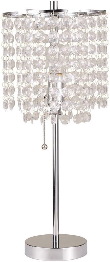 Major-Q (19"H-8315) + Night Light Decorative Designer Crystal Like Floor Lamp/Table Lamp Plus LED Sensor Night Light Combo, 10" x 5" x 19"