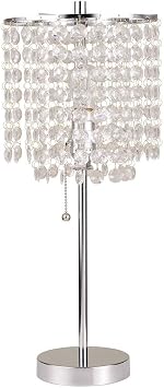 Major-Q (19"H-8315) + Night Light Decorative Designer Crystal Like Floor Lamp/Table Lamp Plus LED Sensor Night Light Combo, 10" x 5" x 19"