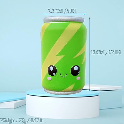 Vista 2 de ASMFUOY Lata para aliviar el estrés, juguetes esponjosos de levantamiento lento, lindo juguete de latas para apretar, regalo de cumpleaños