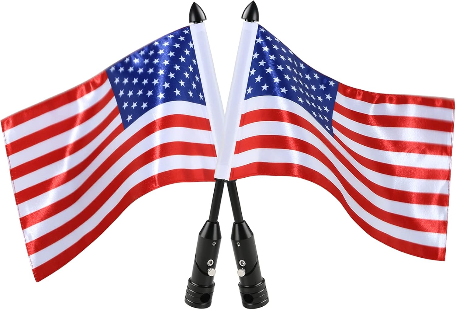 Fold Down 90° Motorcycle Flag Mount With Flag, Motorcycle Flag Pole Holder and American Flag 6x9 for Harley Davidson Road King Touring Spring Honda Goldwing Luggage Rack