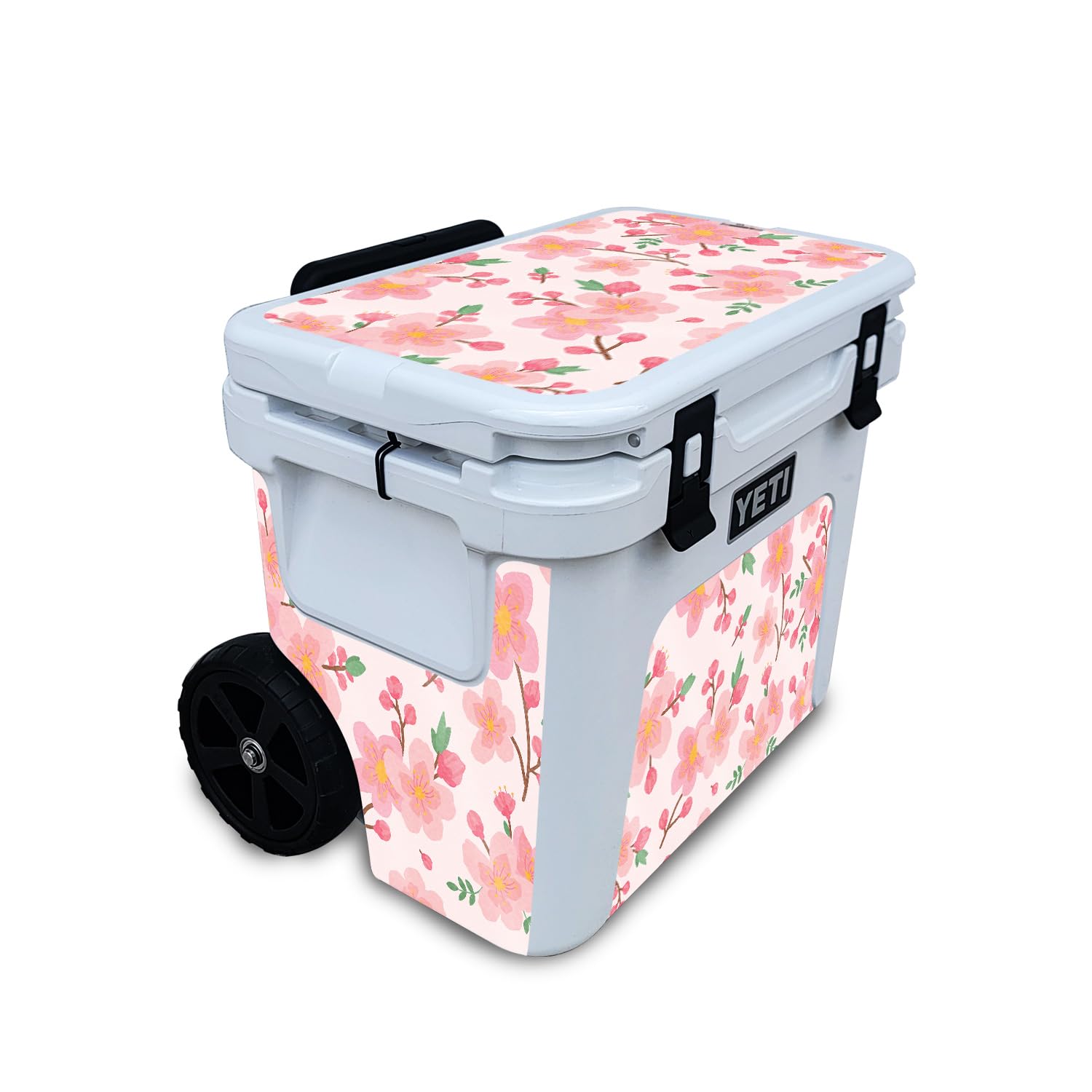 Glossy Glitter Skin Compatible with Yeti Roadie 32 Wheeled Cooler - Lilies in Bloom - Premium 3M Vinyl Protective Wrap Decal Cover - Easy to Apply | Crafted in The USA by MightySkins