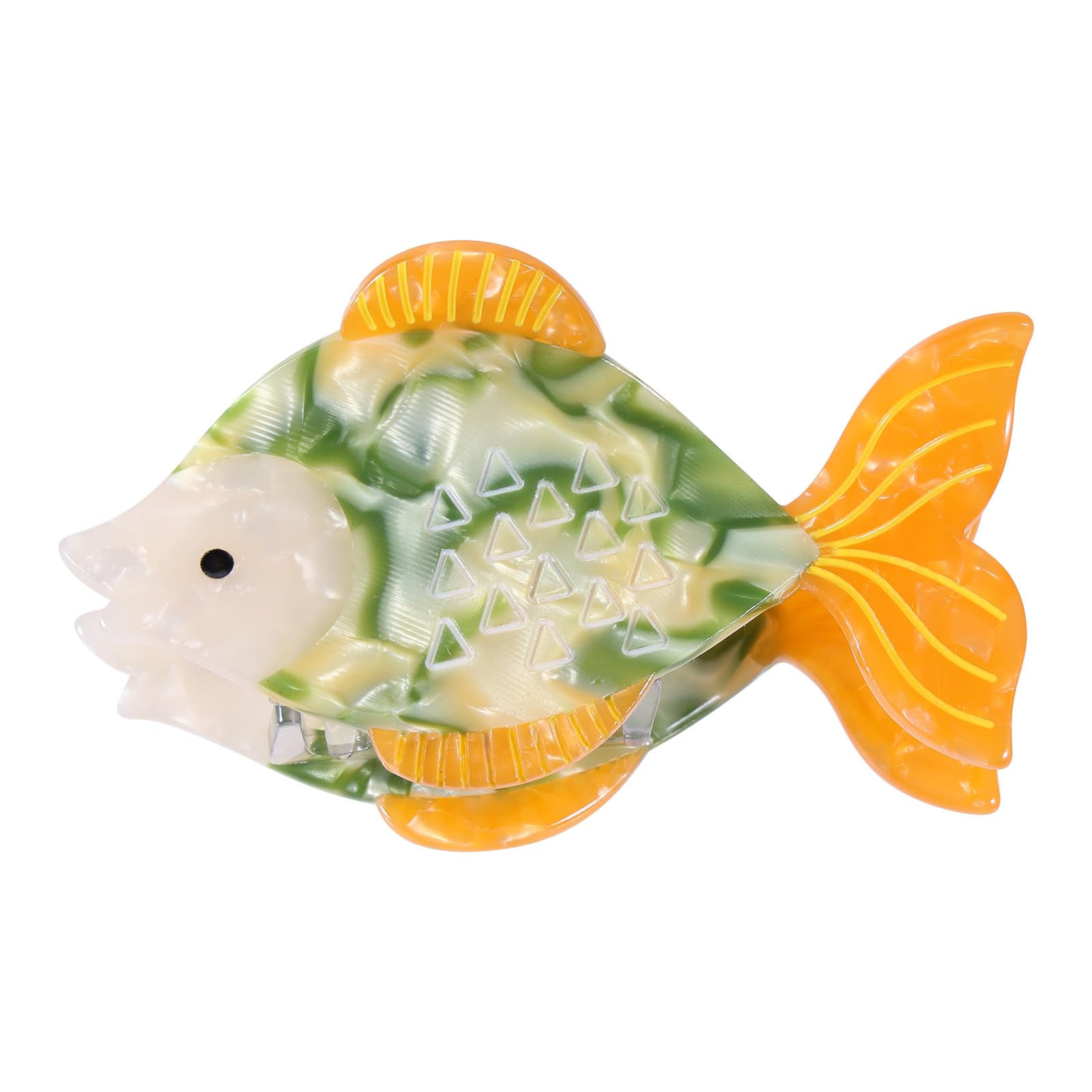 Fish Claw Hair Clip for Women 3.3" Acrylic Ocean Sea Animal Strong Hold Jaw Banana Barrettes Clamp Hairpin Non Slip For Girls Thin Thick Curly Hair,