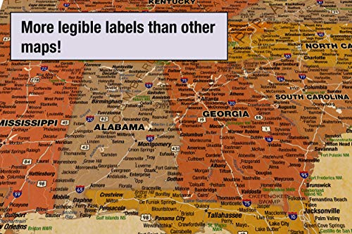 Laminated United States Pioneer Map Poster | Vintage Style Map | Includes The Most Legible Location Labels | 36” X 24” | Shipped Rolled In A Tube, Not Folded | Great For The Home Or Classroom #TOP4