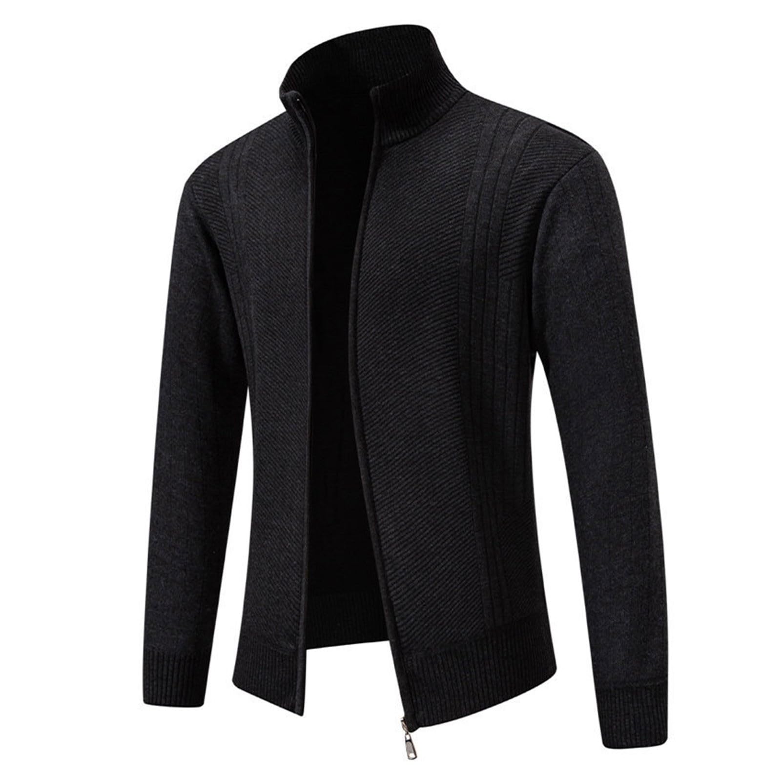 Pull Zipper Homme, Pull Camionneur Homme Hiver Pull d'hiver à Col Montant Cardigan DéContracté à La Mode Veste TricotéE pour L'ExtéRieur Saison d'automne