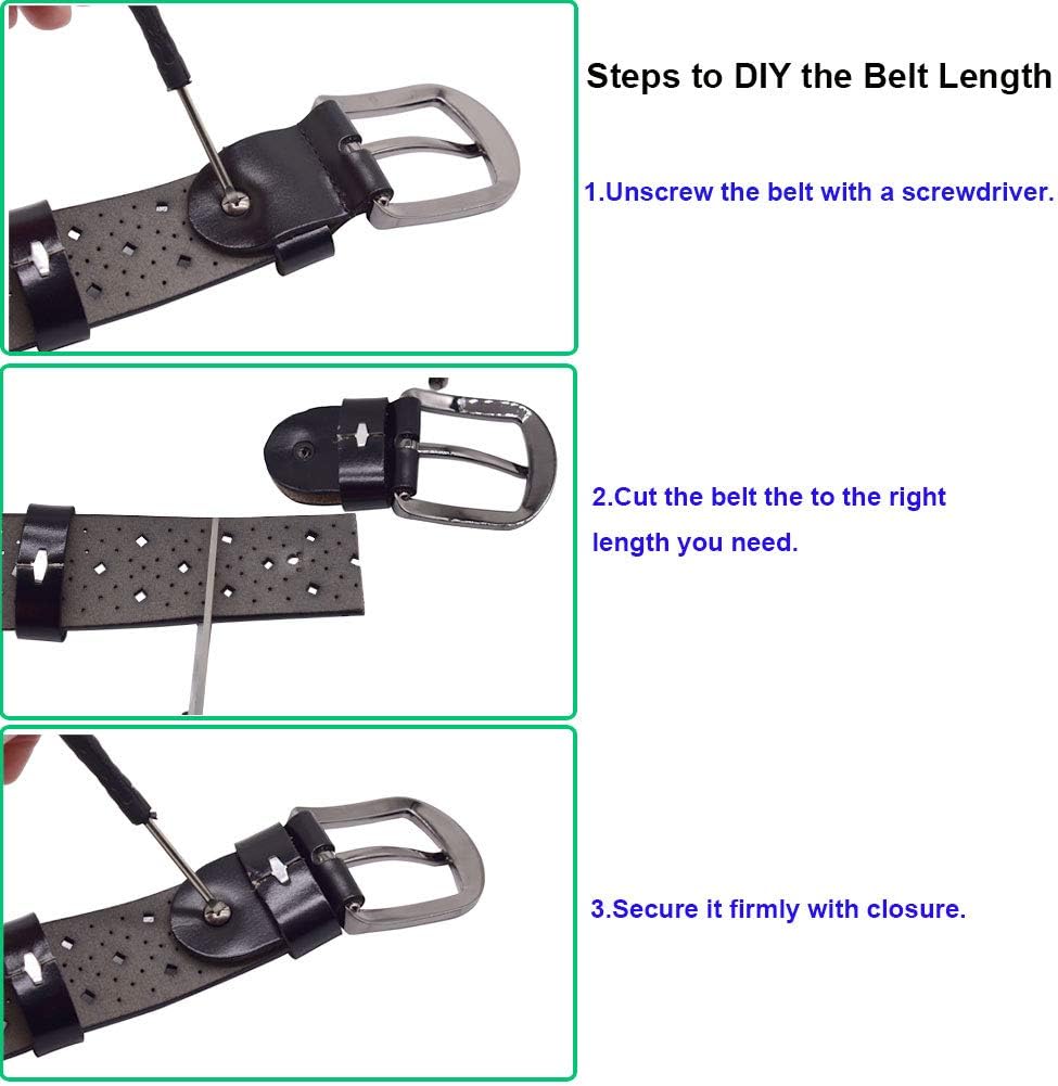 Hollow Leather Belts for Women, Soft Leather Womens Belts with Pin Buckle - Image 5