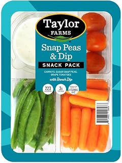 Taylor Farms Fresh Snack Tray: Snap Peas, Baby Carrots & Grape Tomatoes - Healthy Veggie Snack Platter