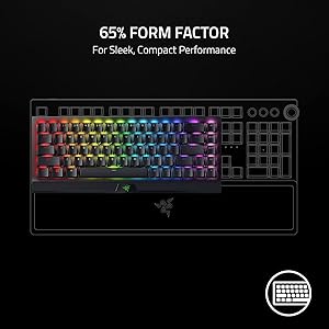 Razer BlackWidow V3 Mini HyperSpeed 65% Wireless Mechanical Gaming Keyboard: Green Mechanical Switches Tactile & Clicky - Phantom Pudding Keycaps - Chroma RGB - Up to 200 Hr Battery - Snap Tap