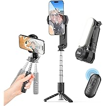 Acer Gadget Gimbal Stabilizer 1Axis for iPhone/Cell Phone/Smartphone/Android with Remote Control&amp;Light, Portable Gimbal Tripod Auto Balance Handheld Selfie Stick for Video Recording, Live Streaming