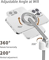 Vista 3 de TONEOF Trípode de palo de selfie magnético de 68" con soporte magnético fuerte de aluminio para Magsafe, soporte de trípode para teléfono de viaje