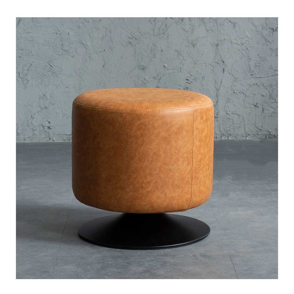 Tabouret de coiffeuse rotatif 40 cm en cuir PU marron pour coin beauté parfait