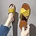 Sandalias de Verano para Mujer, Zapatillas Planas de Gamuza, Sandalias con Punta Abierta, Elegantes Chanclas de Viaje para la Playa al Aire Libre, Amarillo, 40 YANSJD