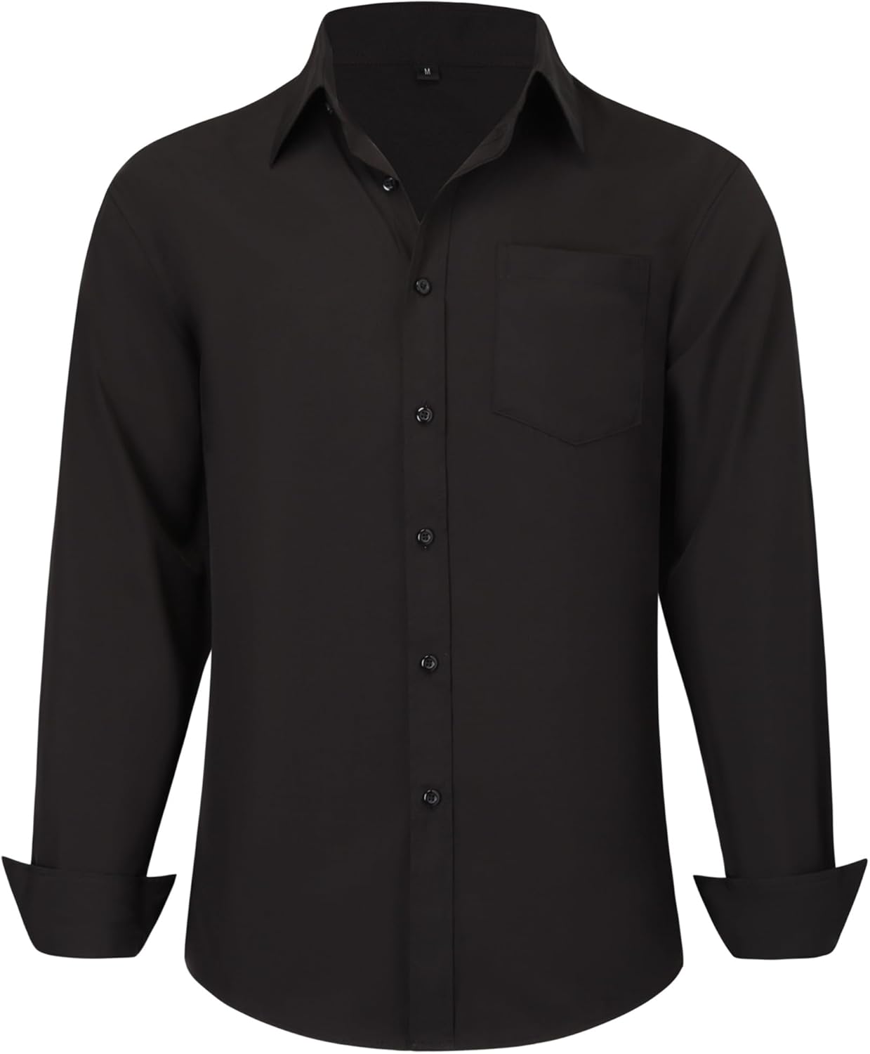 Men's Long Sleeve Dress Shirts, Regular Fit Stretch Wrinkle-Free Business Casual Button-Down Shirts with Front Pocket