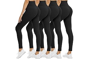 4 Pack Leggings for Women - Workout Leggings with Tummy Control