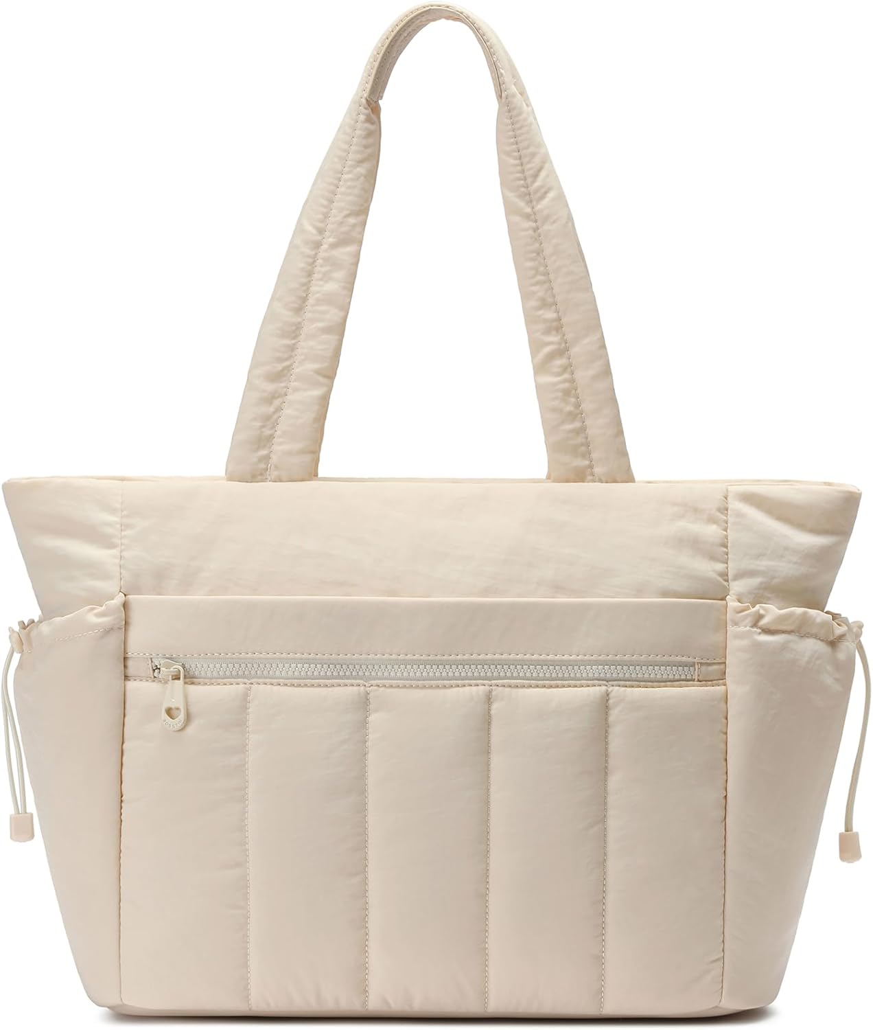 FFOGH Tote Bag for Women, Lightweight Puffer Tote Bag with Compartments, Quilted Shoulder Bag Handbag with Zipper for Work