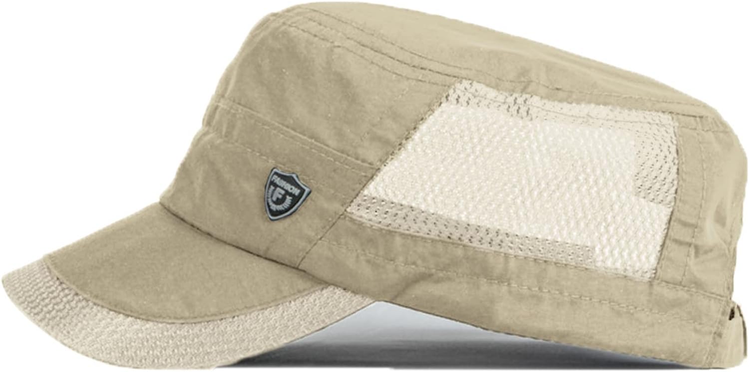 FASHIXD Mesh Military Cap Summer Army Hats for Men Quick Qry Short Bill Hat Cadet Cap - Image 2