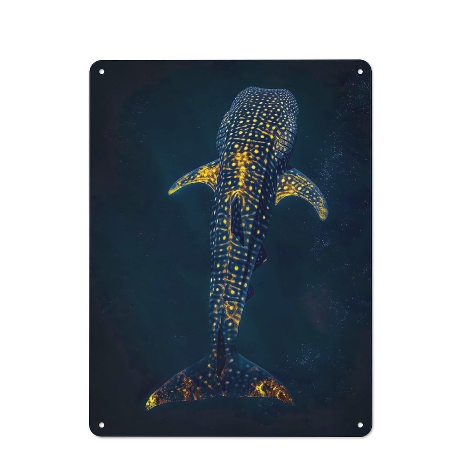 Junmoney Whale Shark Underwater Vintage Metal Plaque 40X30cm For Guest Room Or Hallway, A Decorative Christmas Gift For Guest Room Decorators