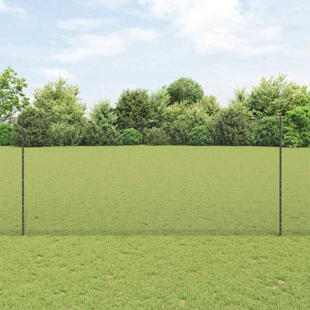 vidaXL Ogrodzenie z drutu spawanego z słupkami 10 x 1,4 m Szary Siatka