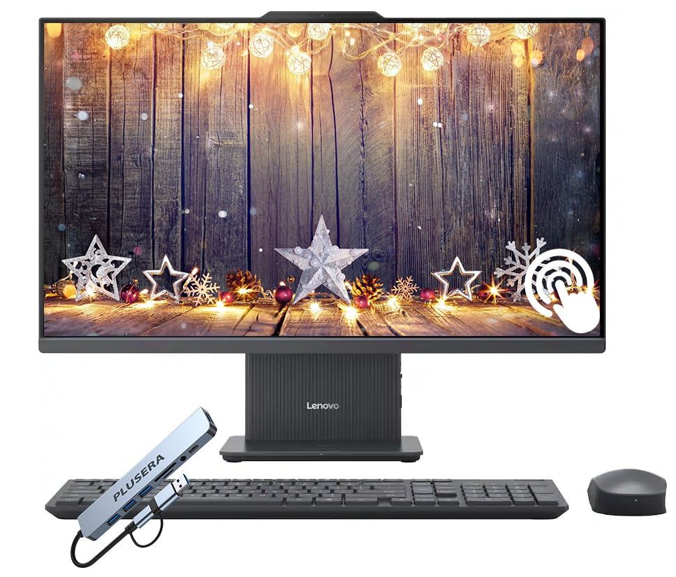 Lenovo IdeaCentre Ordinateur de bureau tout-en-un à écran tactile FHD de 27
