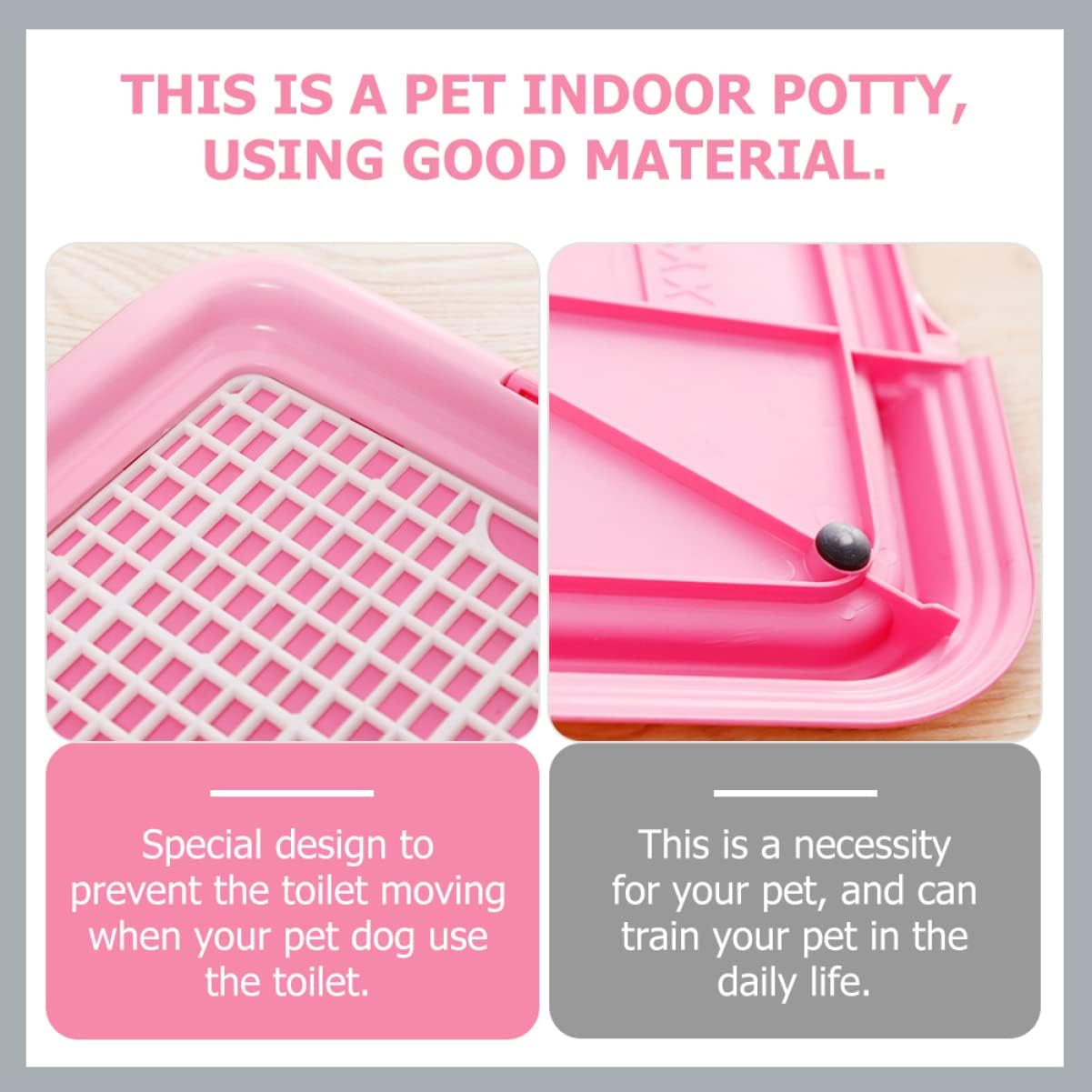 Indoor Dog Potty Plastic Pet Toilet Slide Design Pink for Convenient Home Use Ergonomic Column Shape for Natural Urination