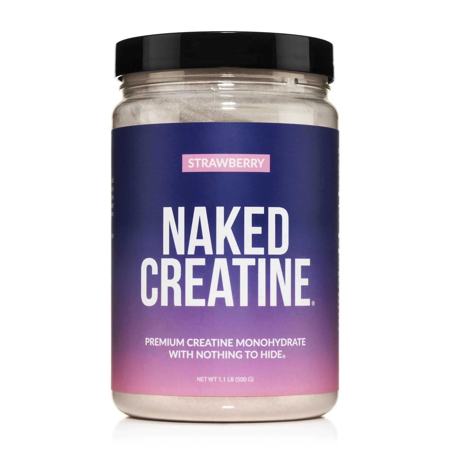 Creatine - Strawberry Flavored Creatine Monohydrate - Real Strawberry Powder, No Additives, Muscle Growth, Vegan, Non-GMO, Gluten Free, Soy Free - 45 Servings