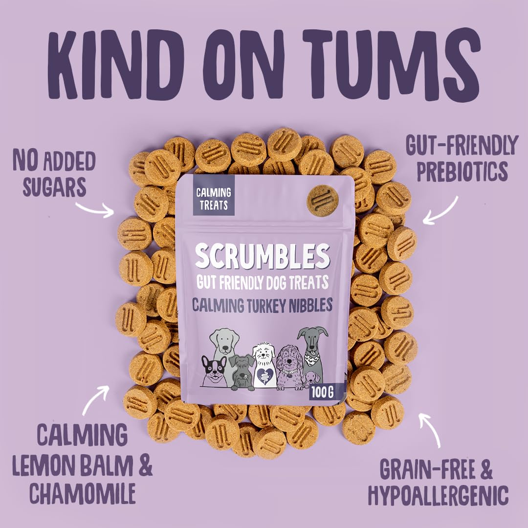 Scrumbles Nibbles, 100% Natural, Calming Dog Treats, Grain Free Turkey Training Treats, 100g pouch — view 4