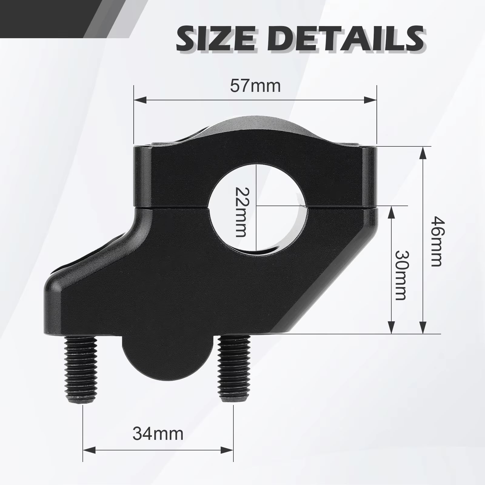 Alzas Manillar Elevadores de Manillar Negros de 22 mm y 7/8" con Desplazamiento extendido y Elevado para NC750X, Bajaj y Dominar 400 Abrazadera Manillar Motocicleta(Negro)
