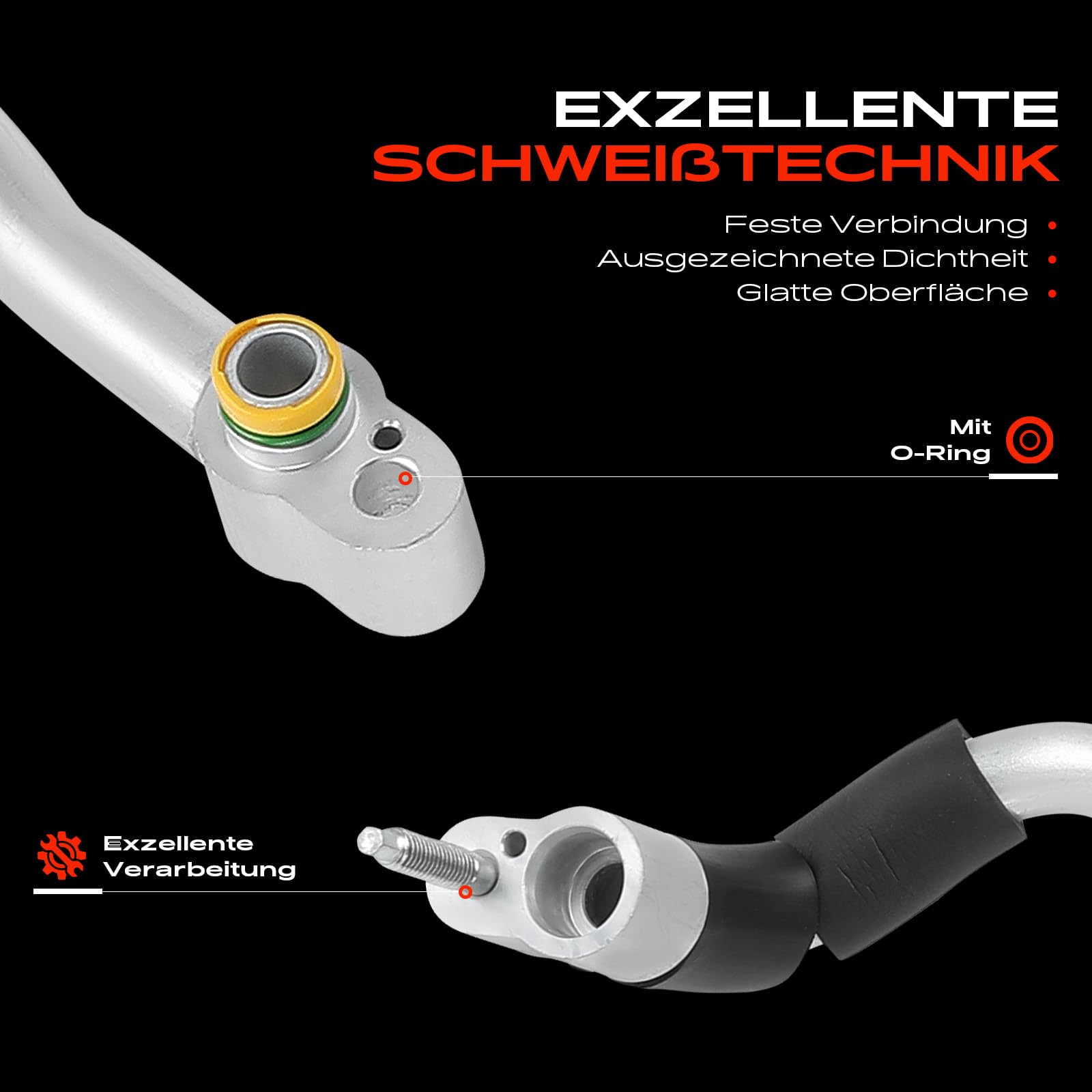 Frankberg Klimaleitung Klimaschlauch Kompatibel mit Q7 4LB 3.0L-4.2L 2006-2015 C.a.y.e.n.n.e 9PA 3.0L-4.8L 2002-2010 T.o.u.a.r.e.g 7L6 7L7 7LA 2.5L-4.2L 2002-2010 Replace# 7L6820017D